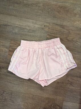Pink Athletic Running Shorts with Side Stripe